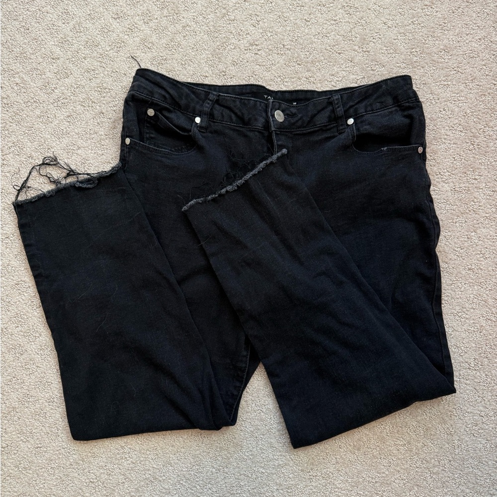 Tahari Black Slim Straight Jeans Size 14P